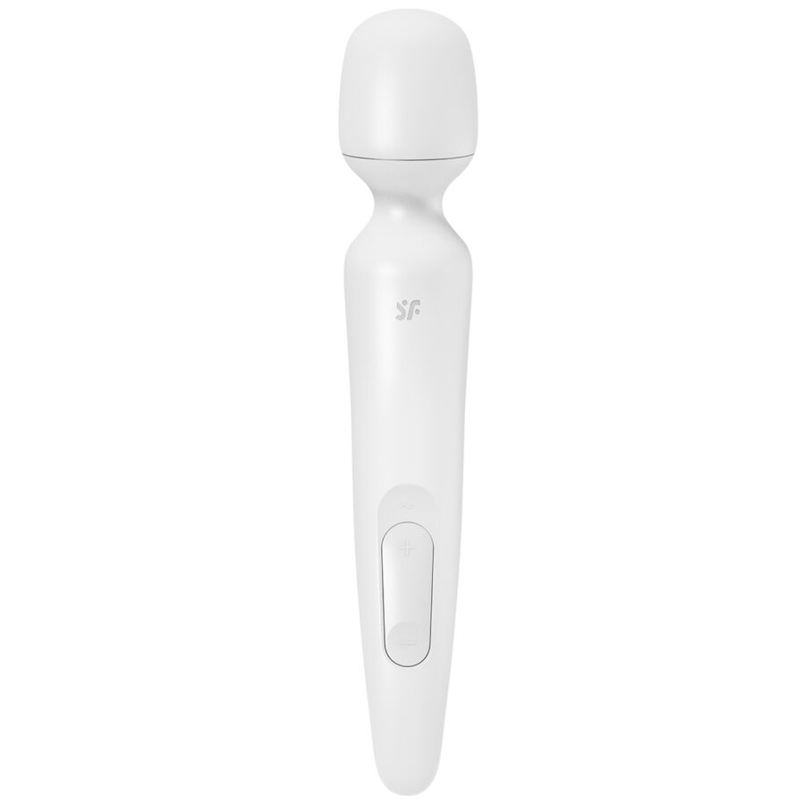 Satisfyer Wand-erland Massageador Vibratório Branco, detalhe do silicone macio e design ergonómico