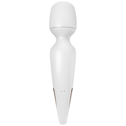 Satisfyer Wand-erland Massageador Vibratório Branco, detalhe do silicone macio e design ergonómico