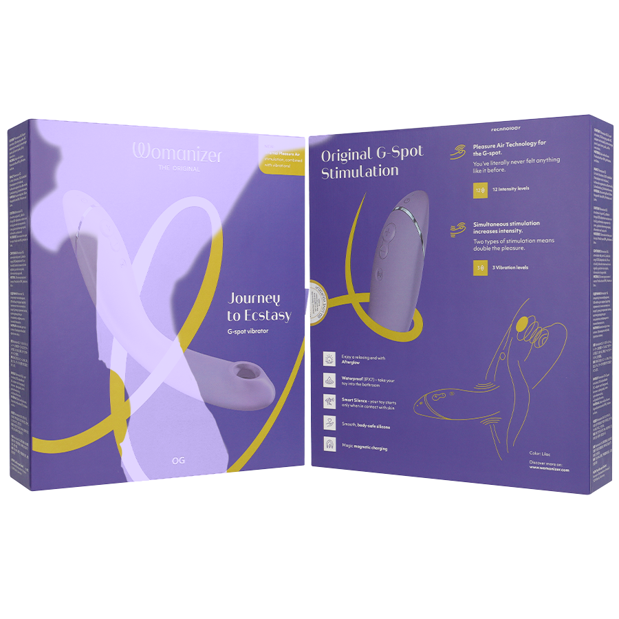 Womanizer OG G-Spot Lilac, um estimulador do ponto G e clitóris com Pleasure Air Technology e vibrações duplas.