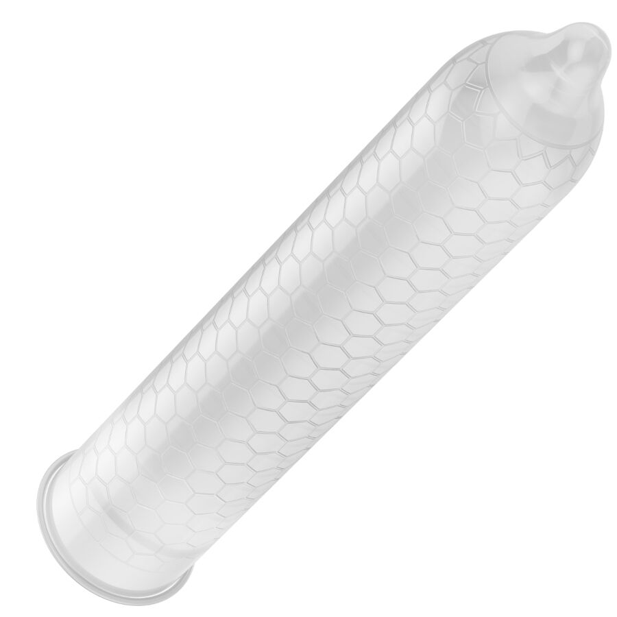 Caixa de LELO Preservativos Orgânicos HEX L-Arginina 12 Unidades, destacando a embalagem e o design.