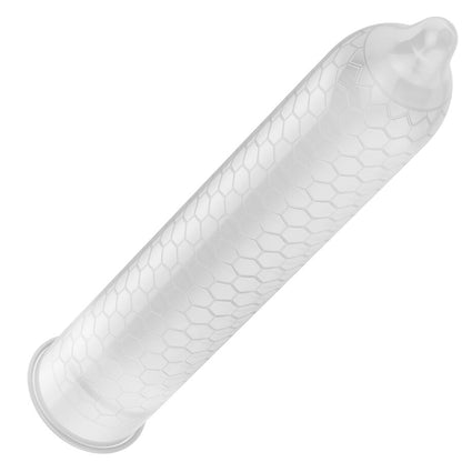 Caixa de LELO Preservativos Orgânicos HEX L-Arginina 12 Unidades, destacando a embalagem e o design.