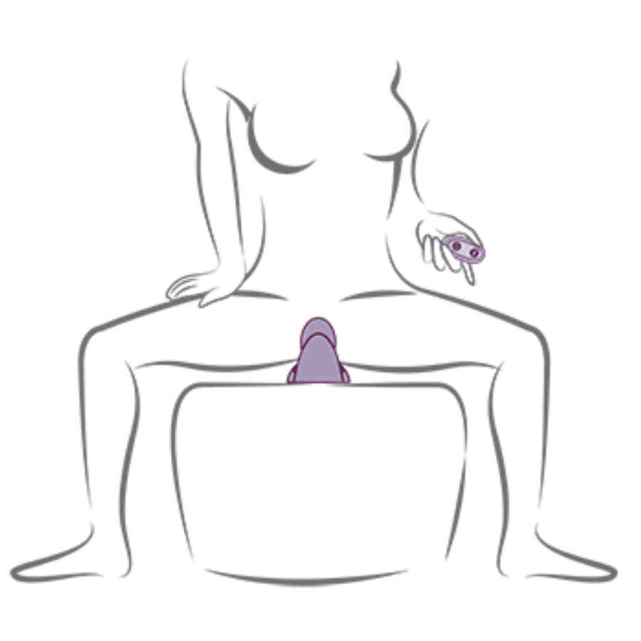 ROCKS-OFF - VIBRADOR BRILLO RUBÍ MORADO PARA SENTARSE