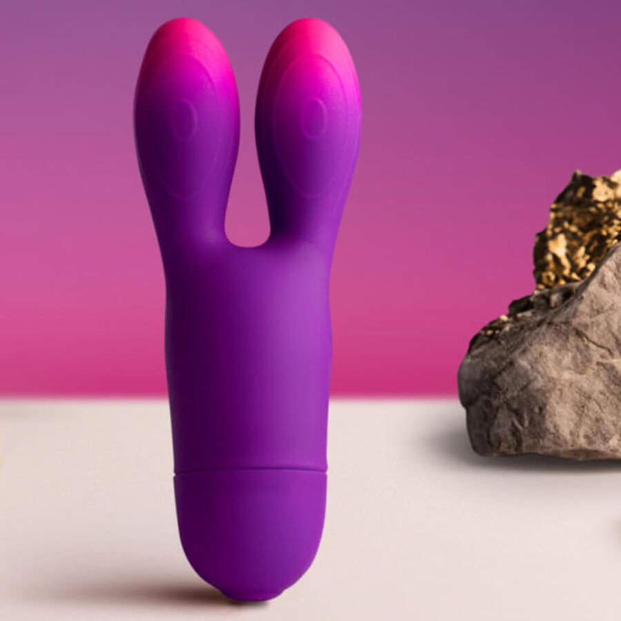 ROCKS-OFF Vibrador Flexível Glo-Girl Bunny Roxo com orelhas vibratórias para estimulação precisa.
