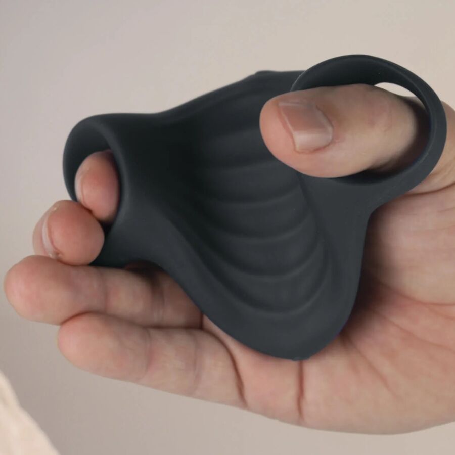 ROCKS-OFF Masturbador Vibrador Flexível Palm Black Recarregável para estimulação masculina