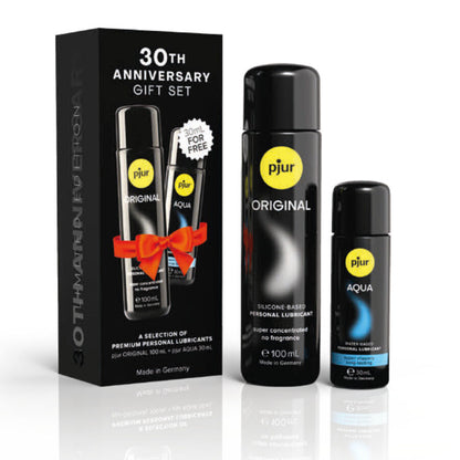 Conjunto de lubrificantes PJUR 30º Aniversário com Pjur Original 100ml e Pjur Aqua 30ml