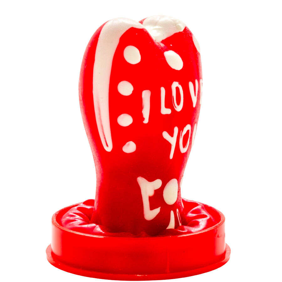 Preservativos de Arte - Pintados a Mano Corazón "Te Amo"