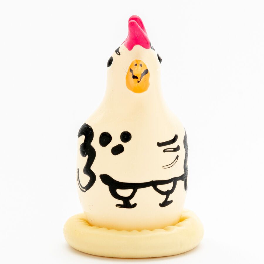 Preservativos Novedad Pintados a Mano Cocky Rooster