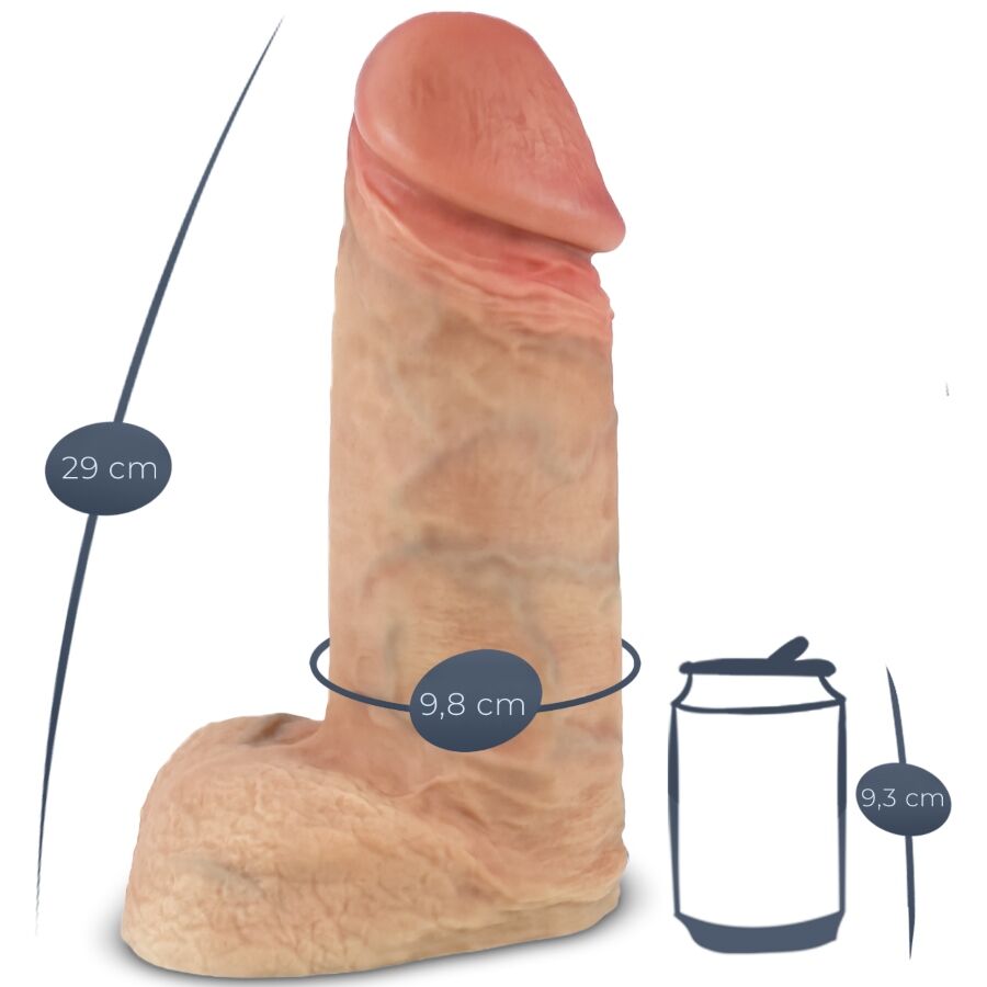 Pênis realista de silicone SILEXD Xtreme Premium 28 CM com detalhes autênticos.