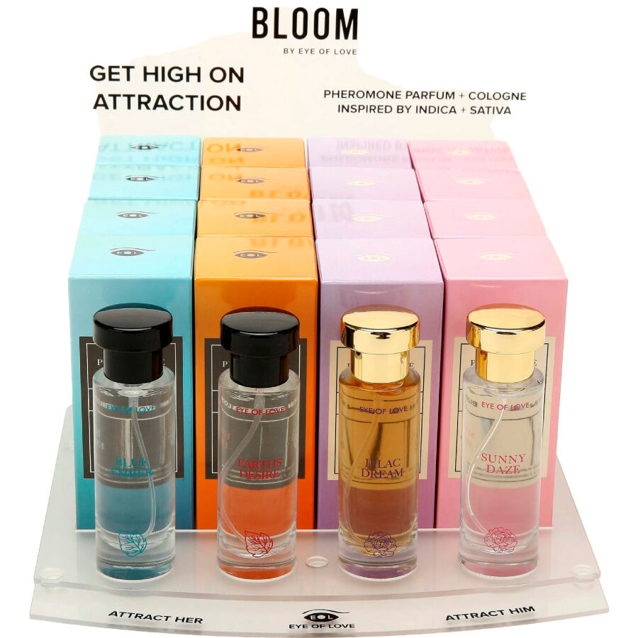 Expositor Bloom para 24 Perfumes de Feromonas 10 ML