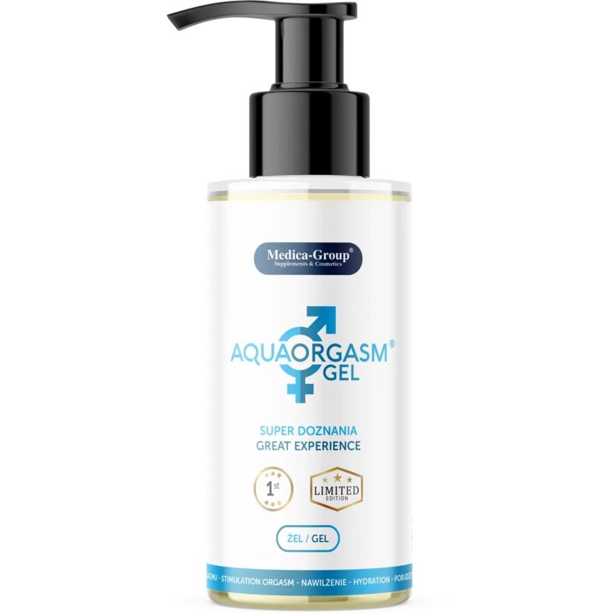 MEDICA GROUP Aqua Orgasm Gel Íntimo Intensificador 150 ML para sensações aprimoradas e hidratação.