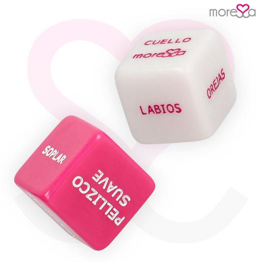 Dados eróticos MORESSA com bolsa de cetim para jogos de casal