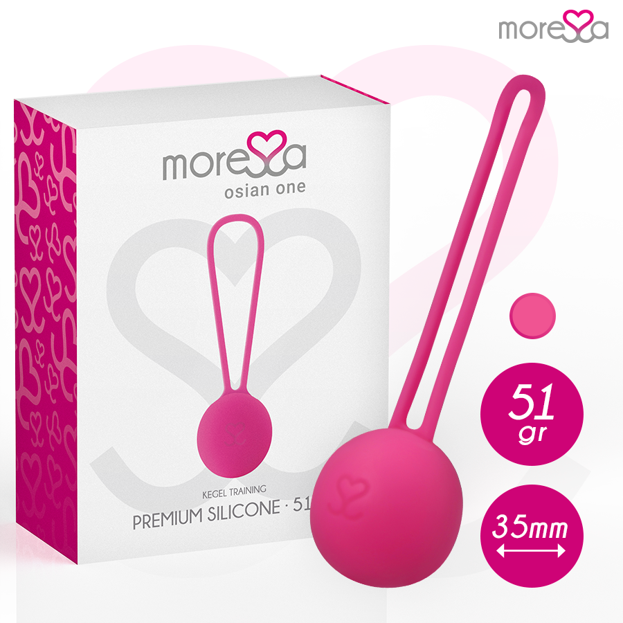 Bolas Chinesas MORESSA Osian One em silicone premium, cor rosa para treino do assoalho pélvico