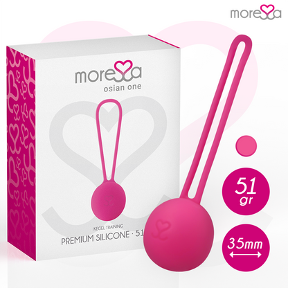 Bolas Chinesas MORESSA Osian One em silicone premium, cor rosa para treino do assoalho pélvico