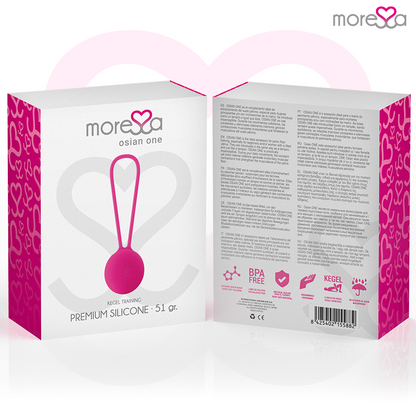 Bolas Chinesas MORESSA Osian One em silicone premium, cor rosa para treino do assoalho pélvico