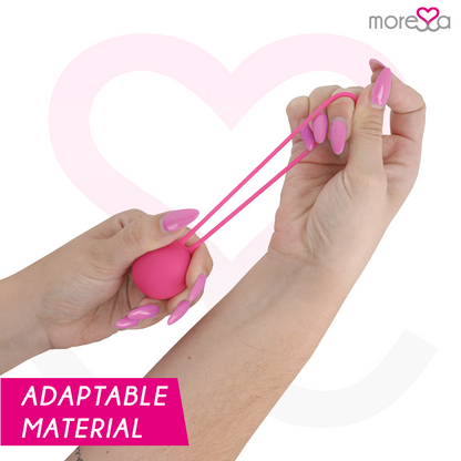 Bolas Chinesas MORESSA Osian One em silicone premium, cor rosa para treino do assoalho pélvico