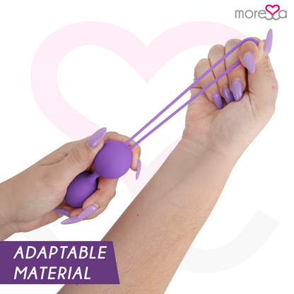 Detalhe das Bolas Vaginais MORESSA OSIAN Três em silicone premium para treino do assoalho pélvico.