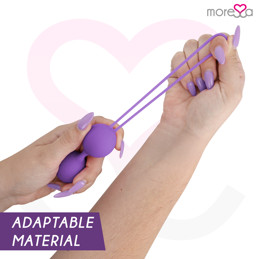 Detalhe das Bolas Vaginais MORESSA OSIAN Três em silicone premium para treino do assoalho pélvico.