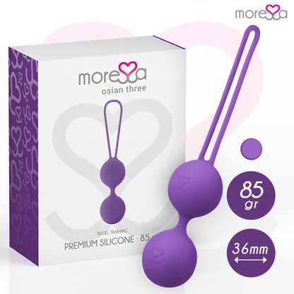 Detalhe das Bolas Vaginais MORESSA OSIAN Três em silicone premium para treino do assoalho pélvico.