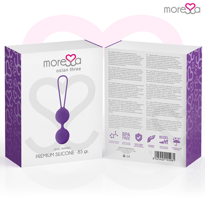 Detalhe das Bolas Vaginais MORESSA OSIAN Três em silicone premium para treino do assoalho pélvico.