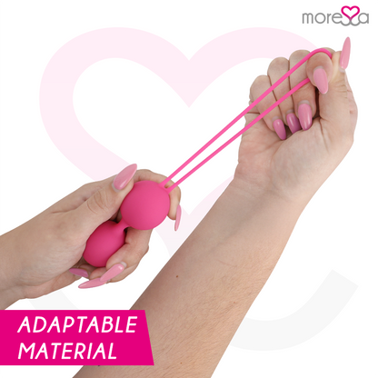 MORESSA Bolas Chinas de Silicone Osian Two Premium Rosa para treino do assoalho pélvico.
