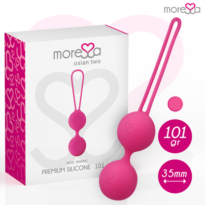 MORESSA Bolas Chinas de Silicone Osian Two Premium Rosa para treino do assoalho pélvico.