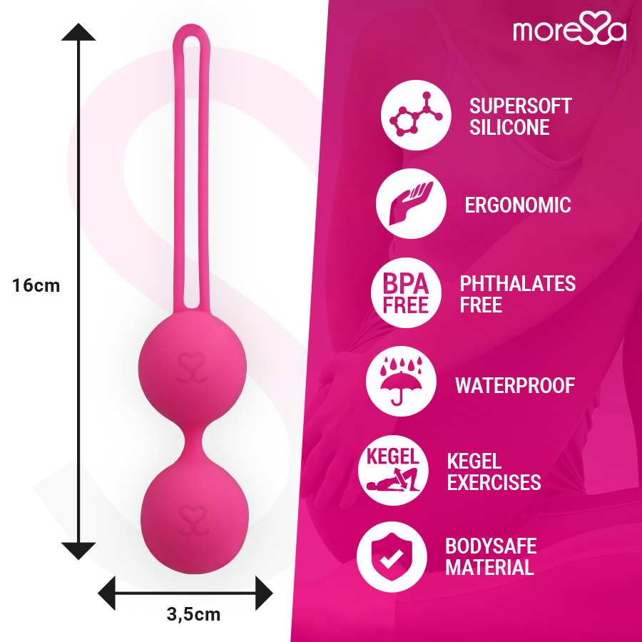 MORESSA Bolas Chinas de Silicone Osian Two Premium Rosa para treino do assoalho pélvico.