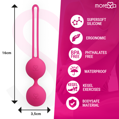 MORESSA Bolas Chinas de Silicone Osian Two Premium Rosa para treino do assoalho pélvico.