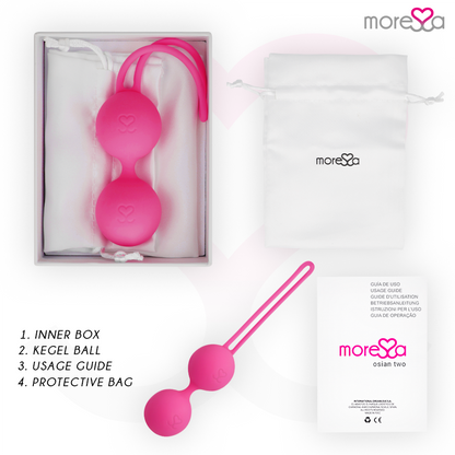 MORESSA Bolas Chinas de Silicone Osian Two Premium Rosa para treino do assoalho pélvico.