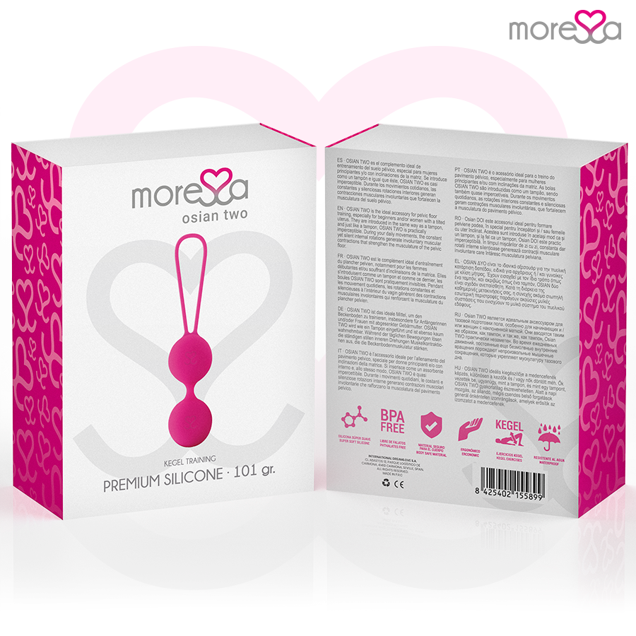 MORESSA Bolas Chinas de Silicone Osian Two Premium Rosa para treino do assoalho pélvico.