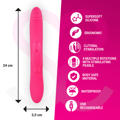 Vibrador MORESSA Somer Premium com rotação múltipla e estimulação G-spot, ideal para prazer intenso.