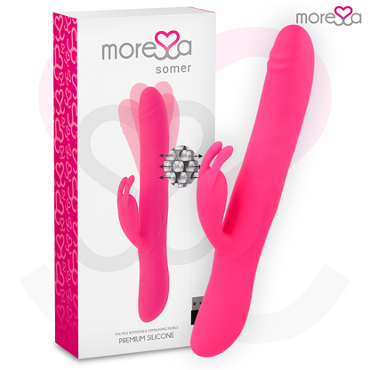Vibrador MORESSA Somer Premium com rotação múltipla e estimulação G-spot, ideal para prazer intenso.