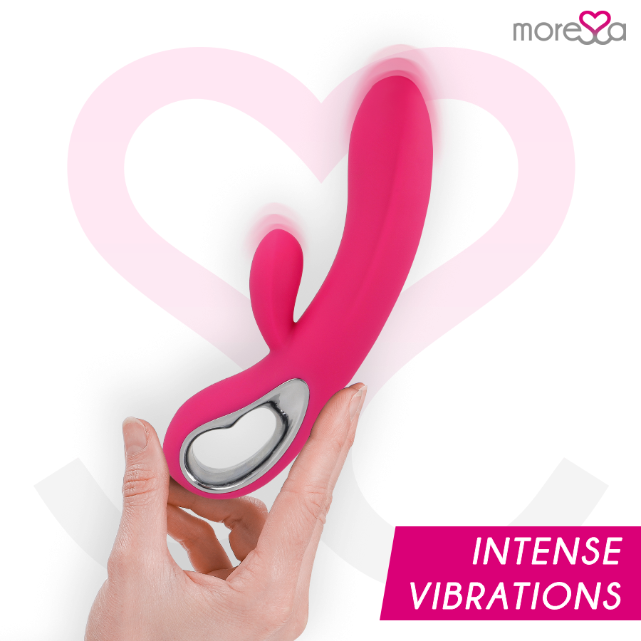 Vibrador MORESSA Troy Premium de silicone recarregável para estimulação dupla.