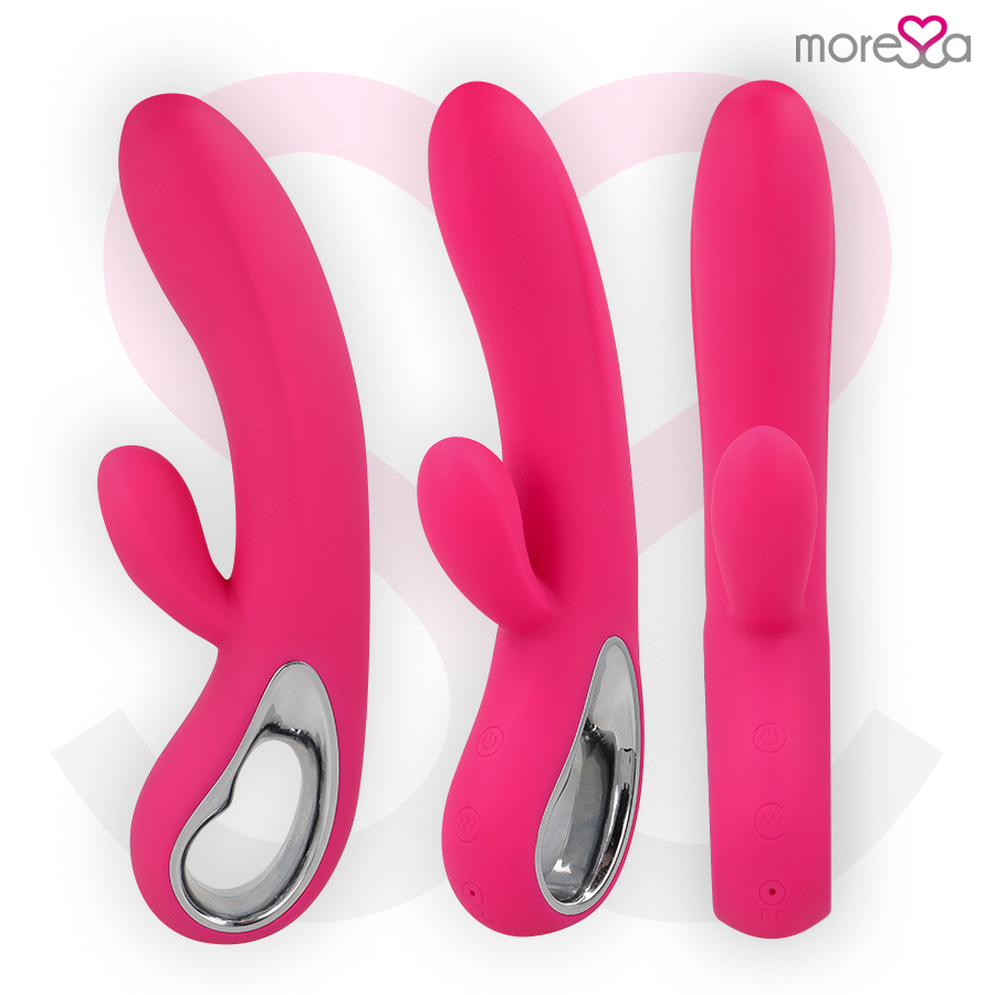 Vibrador MORESSA Troy Premium de silicone recarregável para estimulação dupla.