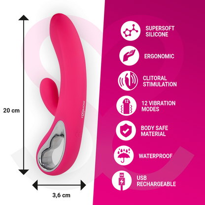 Vibrador MORESSA Troy Premium de silicone recarregável para estimulação dupla.