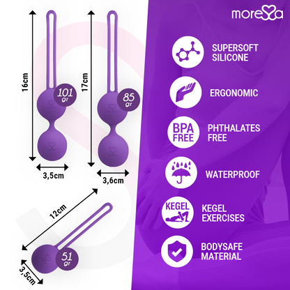 Close-up do Conjunto Bolas Vaginais MORESSA OSIAN Premium Silicone, exibindo seu design elegante e textura suave.