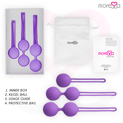 Close-up do Conjunto Bolas Vaginais MORESSA OSIAN Premium Silicone, exibindo seu design elegante e textura suave.