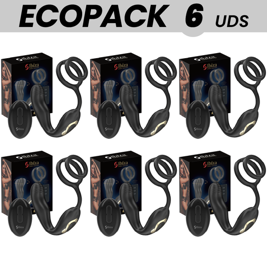 Close-up do IBIZA Anel Vibratório Rotativo Wiggle com Controlo Remoto