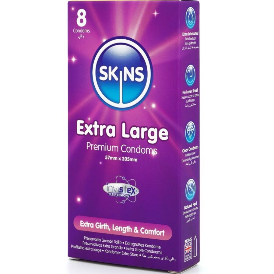 Preservativos Extra Grande Premium Paquete de 8