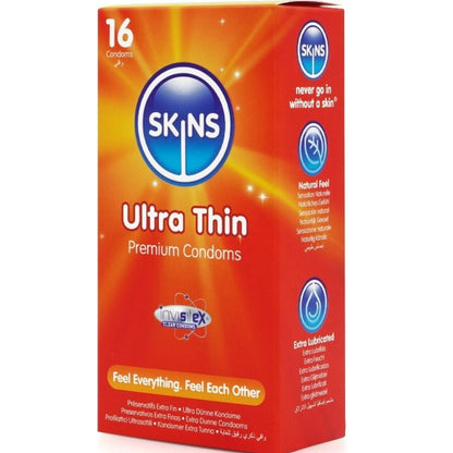 Preservativos Ultra Finos Premium Paquete con 16