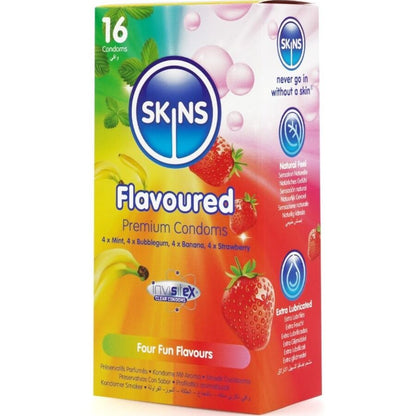 PRESERVATIVOS PREMIUM MULTI SABORES PAQUETE CON 16