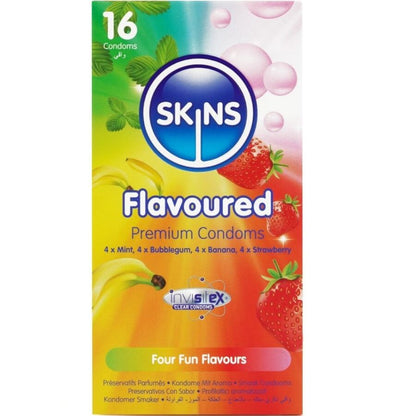 PRESERVATIVOS PREMIUM MULTI SABORES PAQUETE CON 16