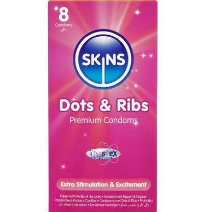 Preservativos Dots & Ribs Premium Paquete 8