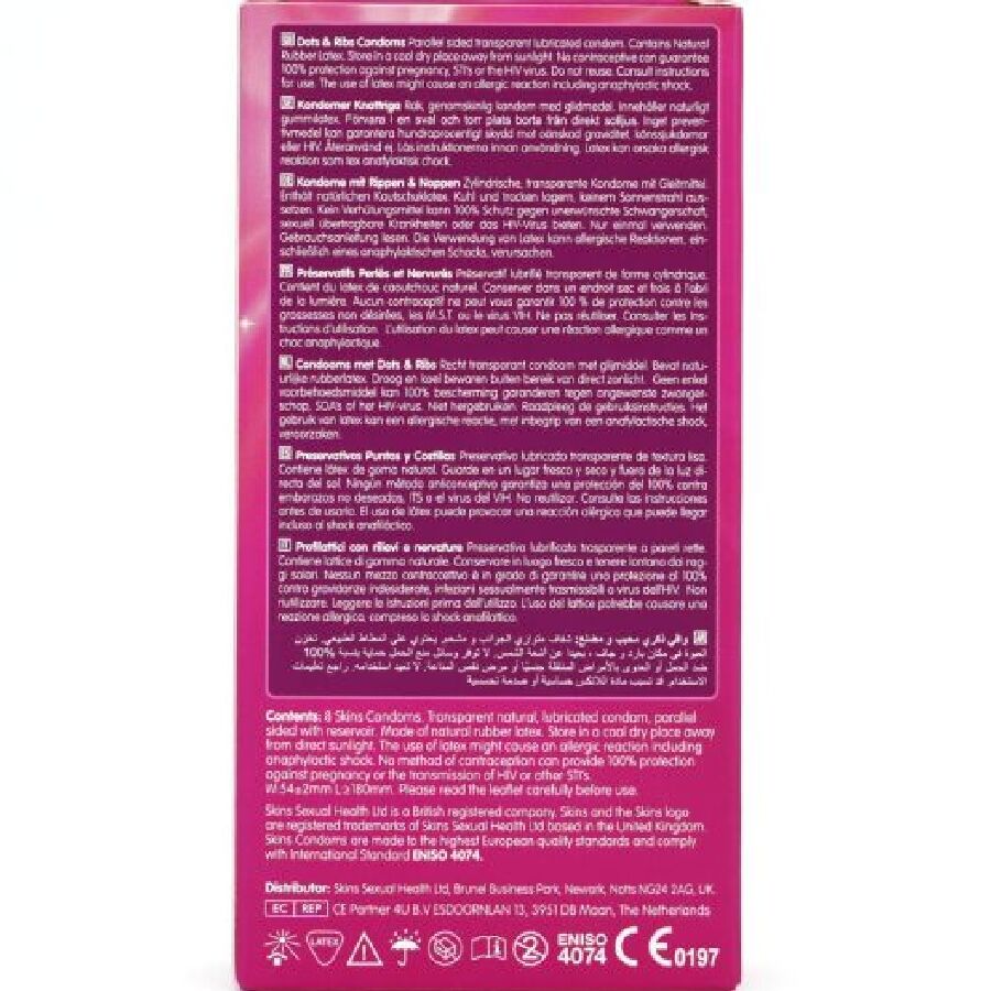 Preservativos Dots & Ribs Premium Paquete 8
