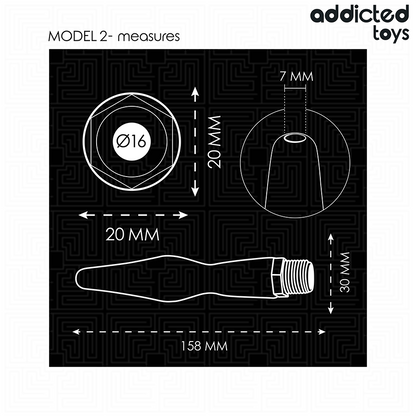 Limpador anal Addicted Toys Modelo 2 com adaptador universal para higiene íntima e conforto