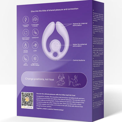 VIBRADOR DE CARACOL - ESTIMULADOR PARA PAREJAS GIZI DUO CON CONTROL REMOTO LILAS