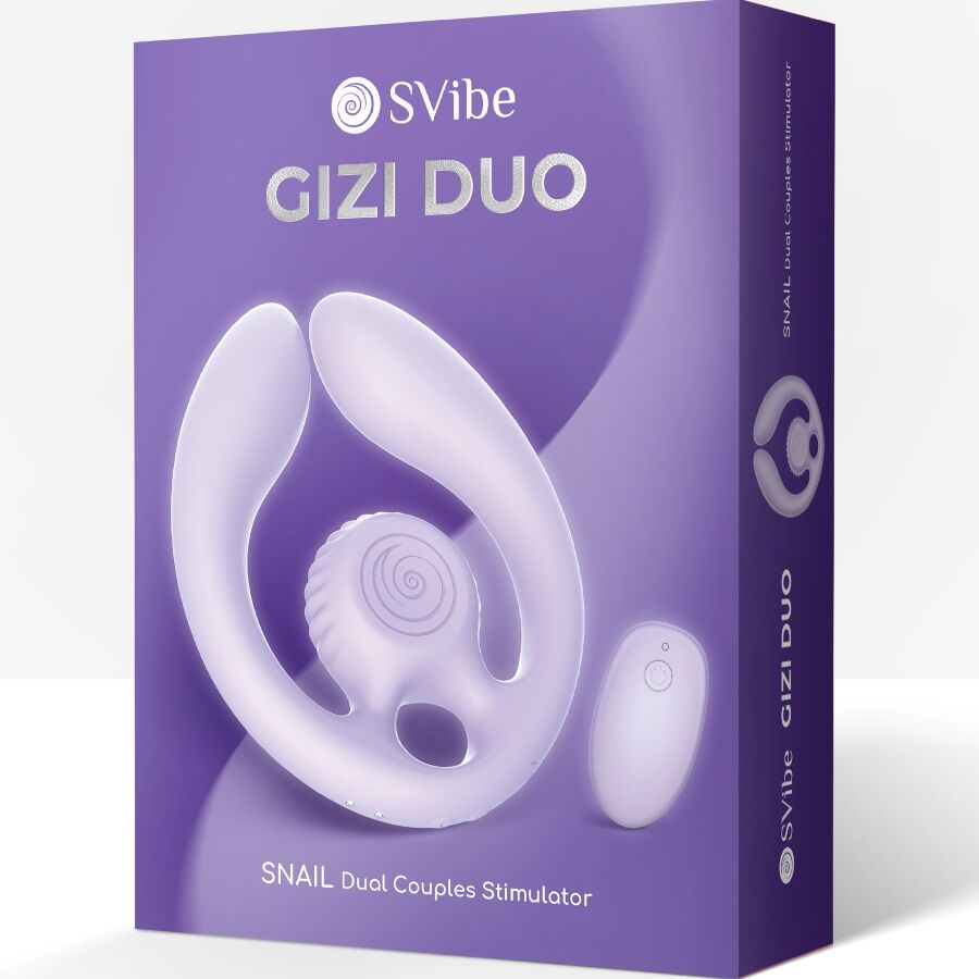 VIBRADOR DE CARACOL - ESTIMULADOR PARA PAREJAS GIZI DUO CON CONTROL REMOTO LILAS