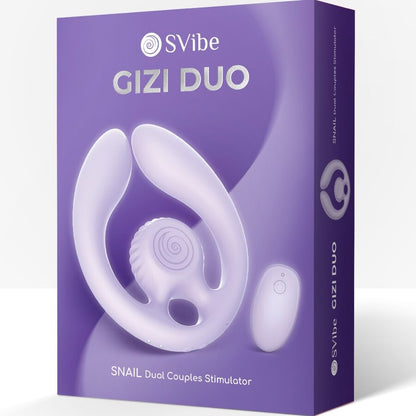VIBRADOR DE CARACOL - ESTIMULADOR PARA PAREJAS GIZI DUO CON CONTROL REMOTO LILAS