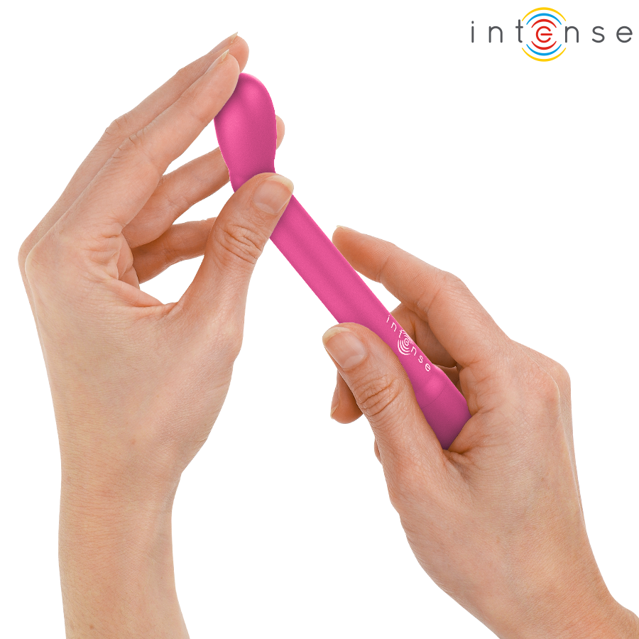 INTENSE Estimulador Ponto G Recarregável Karlie Rosa em detalhe, mostrando o design ergonómico e a cor suave.