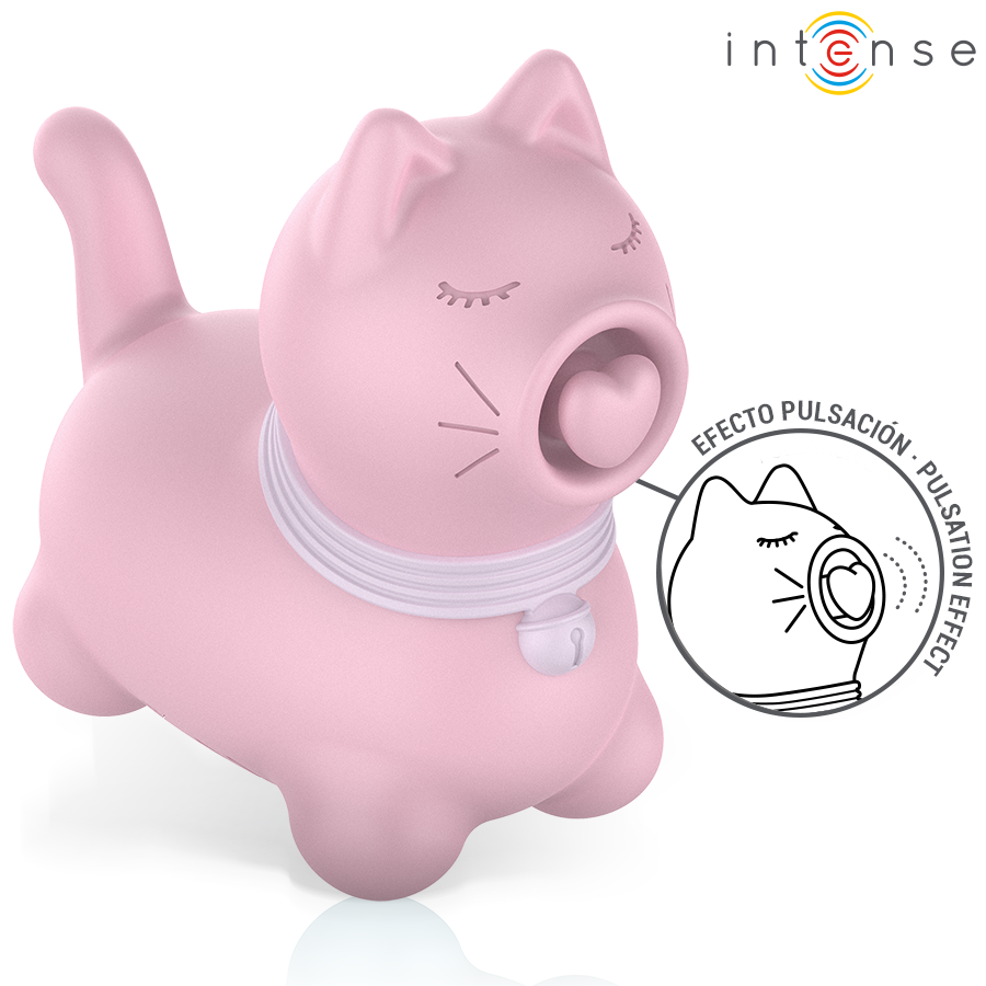 Close-up do INTENSE Estimulador Clitoriano Marie Pink, mostrando seu design e textura suave para estimulação tátil.