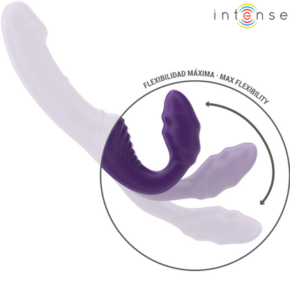 INTENSE Vibrador Duplo Jill 20cm Roxo com Controle Remoto para estimulação de casais